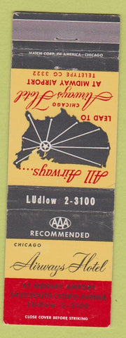 Matchbook Cover - Chicago Airways Hotel IL