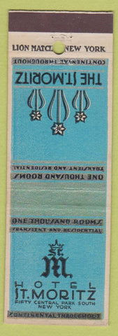 Matchbook Cover - St Moritz Hotel New York City deco