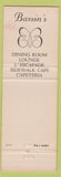Matchbook Cover - Sidewalk at Bassins Washington DC