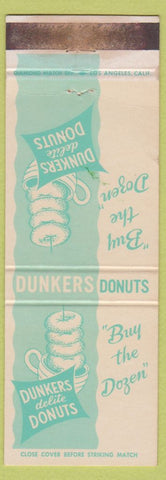 Matchbook Cover - Dunkers Delite Donuts CA Chain WEAR