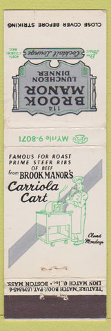 Matchbook Cover - Brook Manor Lunch North Attleboro MA feature