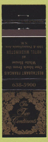 Matchbook Cover - Restaurant Francais French Hotel Washington DC
