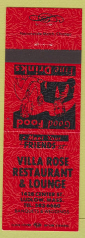 Matchbook Cover - Villa Rose Restaurant Lounge Ludlow MA