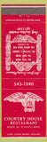 Matchbook Cover - Country House Restaurant Scituate MA