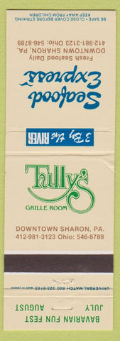 Matchbook Cover - Seafood Express Sharon PA