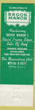 Matchbook Cover - Brook Manor Restaurant North Attleboro MA
