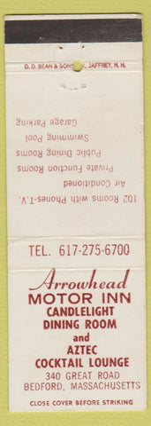 Matchbook Cover - Arrowhead Motor Inn Bedford MA