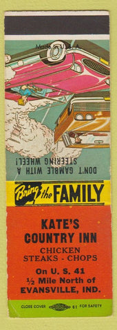 Matchbook Cover - Kate's Country Inn Evansville IN WEAR