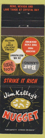 Matchbook Cover - Jim Kelley's Nugget Casino Reno NV