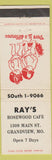 Matchbook Cover - Ray's Rosewood Cafe Grandview MO