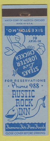 Matchbook Cover - Rustic Rock Inn Sikeston MO WEAR