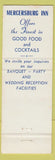 Matchbook Cover - Mercersburg Inn Mercersburg PA WEAR