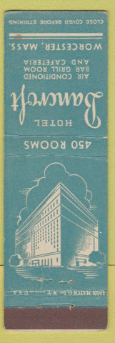 Matchbook Cover - Hotel Bancroft Worcester MA