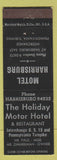Matchbook Cover - Hotel Harrisburg PA Holiday Motor Hotel
