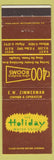 Matchbook Cover - Holiday Motor Hotels Harrisburg PA