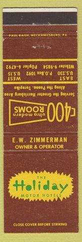 Matchbook Cover - Holiday Motor Hotels Harrisburg PA