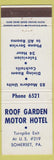 Matchbook Cover - Roof Garden Motor Hotel Somerset PA WEAR