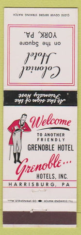 Matchbook Cover - Colonial Hotel York PA