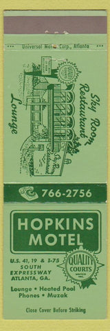 Matchbook Cover - Hopkins Motel Atlanta GA