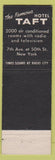 Matchbook Cover - Hotel Taft Grill New York City