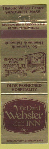 Matchbook Cover - Daniel Webster Inn Sandwich MA