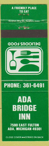 Matchbook Cover - Ada Bridge Inn Ada MI