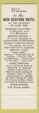 Matchbook Cover - New Bedford Hotel New Bedford MA
