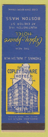 Matchbook Cover - Copley Square Hotel Boston MA