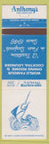 Matchbook Cover Anthony's Fish Grotto San Diego CA LA Jolla La Mesa Chula Vista
