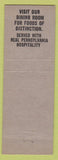 Matchbook Cover - New Hoffman Hotel Bedford PA low phone #