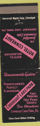 Matchbook Cover - Hotel Conneaut Lake Park PA