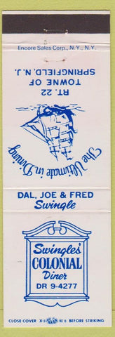 Matchbook Cover - Swingle's Colonial Diner Springfield NJ