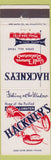 Matchbook Cover - Hackney's Lobster Restaurant Atlantic City NJ