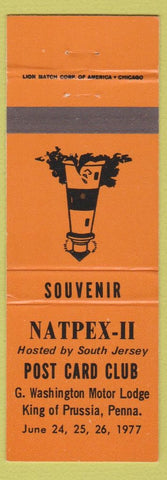 Matchbook Cover - Natpex II Post Card Club King of Prussia PA 1977 orange
