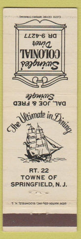 Matchbook Cover - Swingles' Colonial Diner Springfield NJ