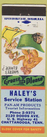 Matchbook Cover - Haley's Pan Am oil gas Chattanooga TN