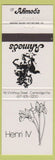 Matchbook Cover - Ahmed's Henri IV Cambridge MA