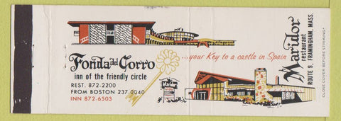 Matchbook Cover - Fonda Del Corro Maridor Framingham MA