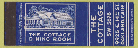 Matchbook Cover - The Cottage Oakland CA restaurant