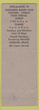 Matchbook Cover - The Cottage Oakland CA restaurant
