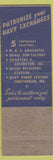Matchbook Cover - Navy Exchange Washington DC White House