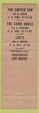 Matchbook Cover - Lee's Texarkana AR