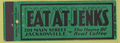 Matchbook Cover - Jenks Restaurant Jacksonville FL