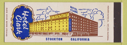 Matchbook Cover - Hotel Clark Stockton CA