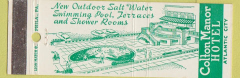 Matchbook Cover - Colton Manor Hotel Atlantic City NJ