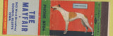 Matchbook Cover - The Mayfair Council Bluffs IA Greyhound Dog
