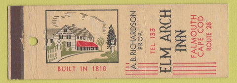 Matchbook Cover - Elm Arch Inn Lamouth Cape Cod MA low phone #