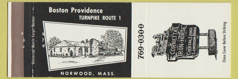 Matchbook Cover - Cornetta's Iron Horse Restaurant Norwood MA