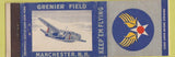 Matchbook Cover - Grenier Field Manchester NH military