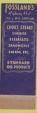 Matchbook Cover - Fossland's oil gas reestaurant Kenosha? WI